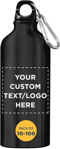 DISCOUNT PROMOS Botellas de agua de aluminio personalizadas de 20 onzas. Juego de 10/50/100, paquete personalizado a granel, perfectas para