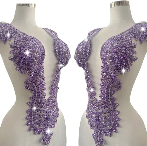 Miniatura 14 de Apliques hechos a mano de cristal sobre encaje, cuentas de diamantes de imitación para coser, parches de lentejuelas, accesorios de decoración