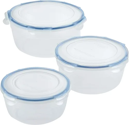 LocknLock Easy Essentials - Tapas de almacenamiento de alimentos, recipientes herméticos, apilables, sin BPA, 6 piezas, transparente