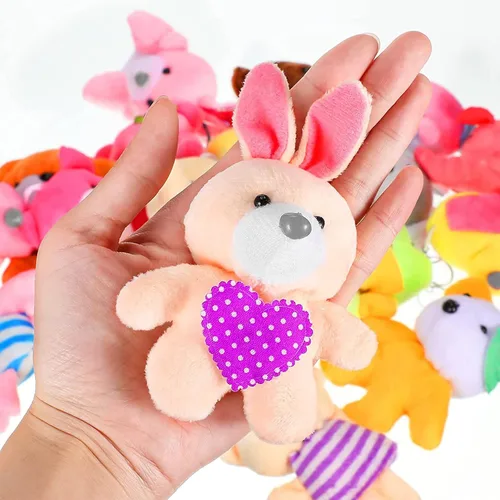 Miniatura 3 de Skylety Juego de 50 mini animales de peluche a granel, lindos animales de peluche, selva de safari, pequeño, decoración de llavero de peluche