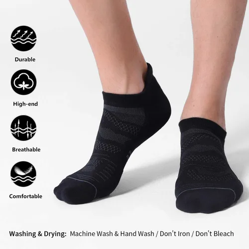 Miniatura 3 de Paquete de 6 calcetines de tobillo para correr con cojín, calcetines deportivos de corte bajo