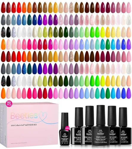 Miniatura 23 de Beetles - Juego de esmaltes de uñas de gel, 20 colores, colección Cozy Campfire Shade, juego de esmaltes de gel naranja, amarillo, verde, marrón