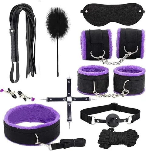Juego de correas de cama Sex King Bindage Kit de sujeción ajustable para muñeca y tobillo, cuerda de servidumbre y lazos sexuales para tobillos y