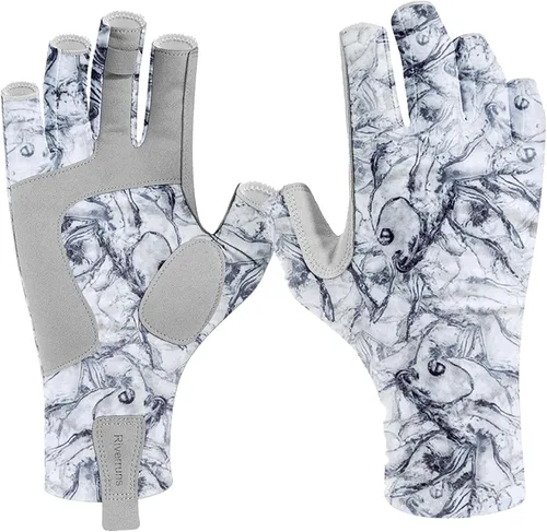 Miniatura 13 de Riverruns Guantes de pesca UPF 50+ con protección UV para hombres y mujeres para exteriores, kayak, remo, remo, canoa, senderismo