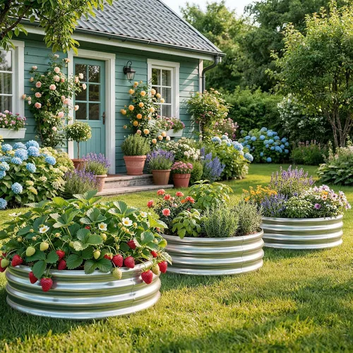 Miniatura 7 de Land Guard - Kit de cama de jardín elevada galvanizada, cajas de jardín elevadas galvanizadas al aire libre, camas de jardín elevadas redondas