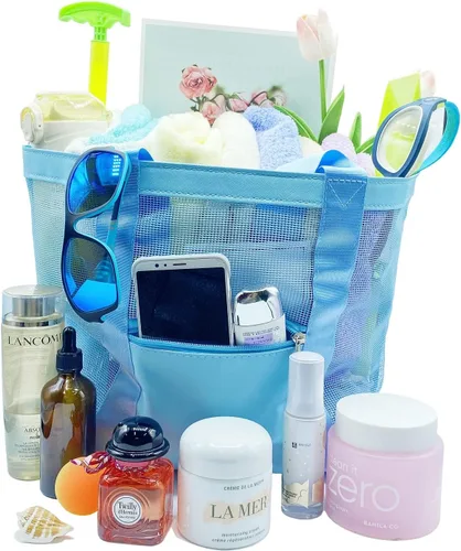 Miniatura 2 de Bolsa de playa de malla, bolsa de playa, ligera, impermeable, a prueba de arena, bolsas de viaje duraderas para juguetes de playa