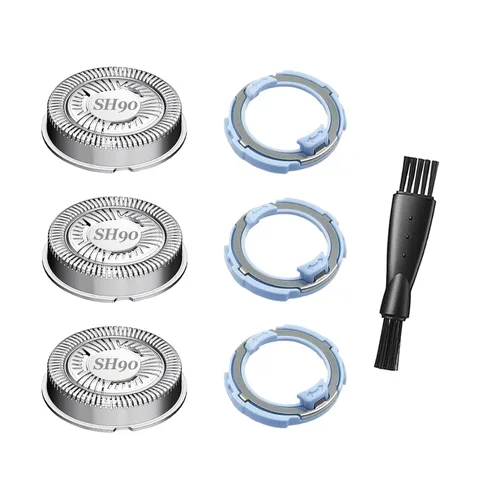 Miniatura 7 de SH90 Cabezales de afeitado para cuchillas de afeitar eléctricas Series 9000, 8000, 7000, tecnología de malla de doble anillo para un afeitado