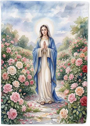Miniatura 11 de Caroline's Treasures APH8805CHF - Bandera religiosa de la Virgen Madre María para el porche grande, con manga para porche, pancarta decorativa