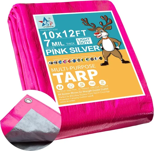 Miniatura 61 de STARPYNG - Lona azul de 7 mm 6x8 pies - Lona impermeable multifuncional azul - Lona impermeable de polietileno resistente a los rayos UV, a prueba
