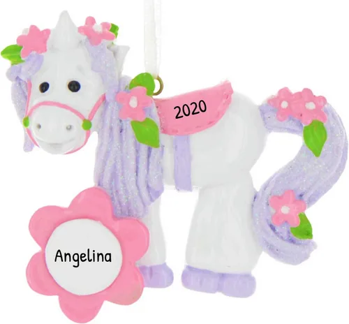 Miniatura 12 de Adornos de Navidad Personalizados de Carrusel 2025 - Adornos Personalizados de Carrusel de Navidad Adorno de Unicornio Personaje para Niñas Niña