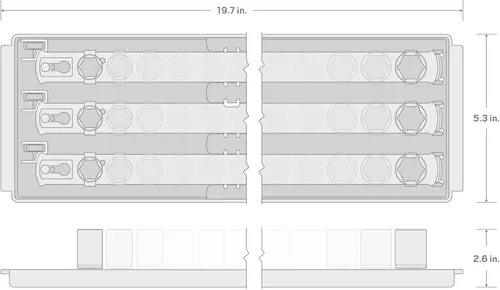 Miniatura 7 de TEKTON SHD92124 - Juego de llaves de vaso de 6 puntos poco profundas de 1/2 pulgada con rieles y bandeja, 29 piezas (0.394-1.496 in)