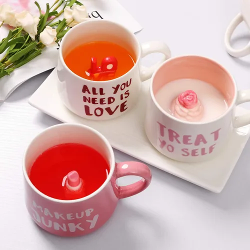 Miniatura 5 de Taza de café 3D con animal de alpaca en el interior, linda figura de cerámica hecha a mano de 12 oz, sorpresa de Navidad, cumpleaños y día