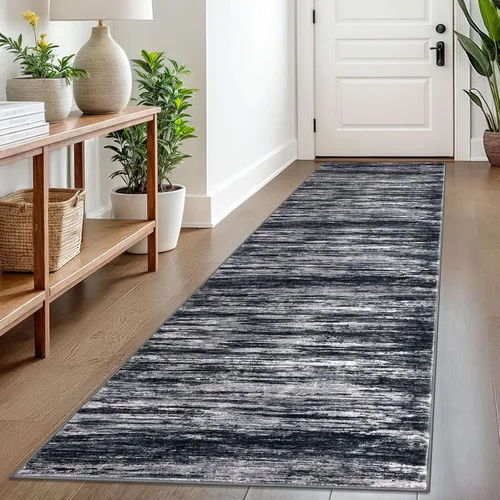 Miniatura 54 de SIILOOM 2 x 3 Alfombra moderna y abstracta para entrada, alfombra neutra azul marino gris multicolor súper suave de área pequeña, alfombras lavables