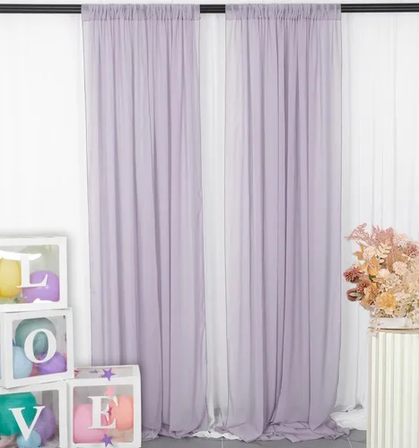 Miniatura 11 de DUOBAO Cortina de gasa rosa, 2 paneles de 29 x 96 pulgadas, cortinas de telón de fondo de boda, cortinas de playa transparentes para sala de estar