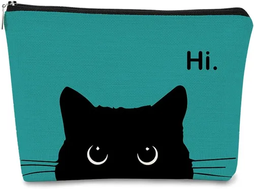 Miniatura 25 de Regalos de Gatos - Pequeña bolsa de maquillaje, bolsa de cosméticos para amantes de los gatos, bolsa de maquillaje para adolescentes y mujeres, cat 1
