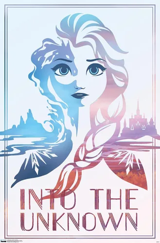 Miniatura 12 de Trends International Disney Frozen 2 - Póster de pared con texto en inglés "Into the Unknown", 14.725 x 22.375 pulgadas, versión enmarcada de madera