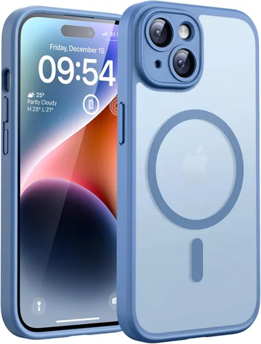 Miniatura 69 de TOCOL Funda magnética 3 en 1 para iPhone 14 Pro, mejorada [protección completa de cámara] con 2 protectores de pantalla, funda de grado militar Azul