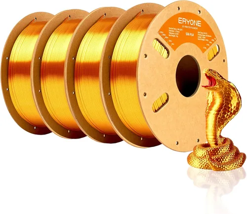 Miniatura 61 de ERYONE Filamento de ácido poliláctico (PLA) de seda tricolor para impresora 3D, de 1.75 mm +/- 0.03 mm, carrete de cartón de 1 kg (2.2 libras)