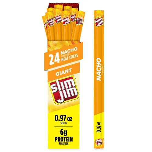 Miniatura 11 de Slim Jim - Palito de carne ahumada gigante, sabor Hot AF, apto para Keto, 0.97 oz 24 palitos