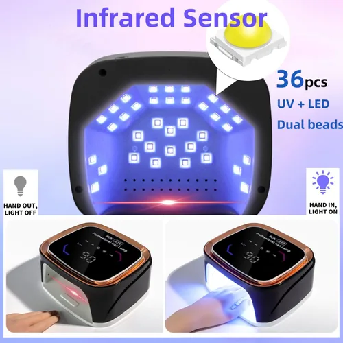 Miniatura 7 de LIMEGIRL Lámpara de uñas negra inalámbrica para Gel X, lámpara LED profesional de secado de uñas UV para esmalte de uñas de gel, secador de uñas