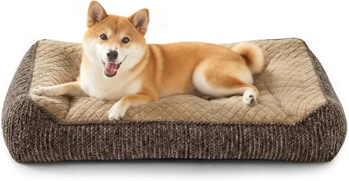 Miniatura 10 de JOEJOY Camas ortopédicas XL para perros de tamaño grande, extra gruesas, con apoyo y laterales, sofá cama ultrasuave para perros grandes, color Beige