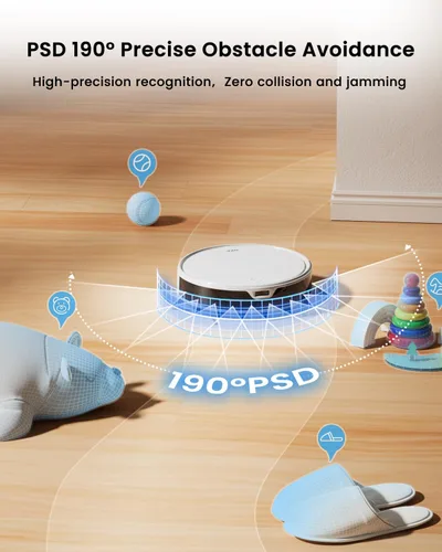 Miniatura 5 de OKP Robot Aspirador y Fregona Combo K5 Ultra Pequeño Limpiador Robótico con Navegación ToF LiDAR, 6000 Pa de Succión, Control WiFi/App/Alexa, 170