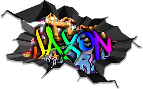 Miniatura 30 de Calcomanía de pared con nombre personalizado, graffiti 3D Arte personalizado calcomanía decorativa de vinilo Removible Despegar y pegar