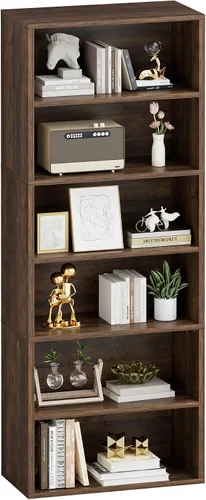 Miniatura 11 de YESHOMY Estantería industrial de 6 niveles, estantería beige de 71 pulgadas de alto, marco abierto, estantería básica de pie y estantería