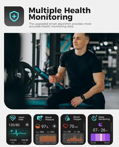Miniatura 4 de Relojes inteligentes para mujeres y hombres, rastreador inteligente de fitness (respuesta/hacer llamadas), más de 110 modos deportivos con contador