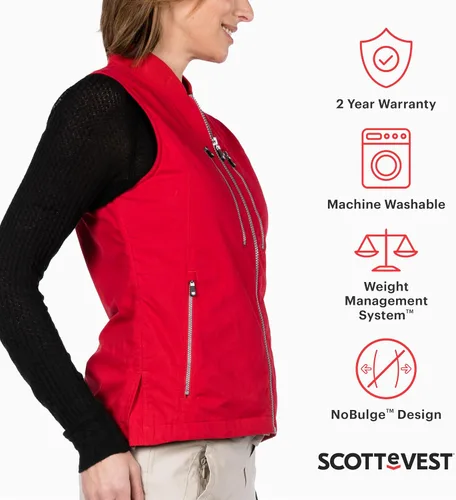 Miniatura 2 de SCOTTeVEST 101 chaleco de viaje para mujer 9 bolsillos ocultos Anti-Pickpocket