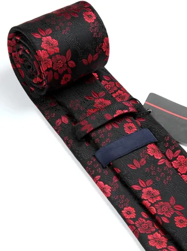 Miniatura 151 de Corbatas florales tejidas clásicas para hombre, corbata cuadrada de bolsillo, corbatas formales para hombres, boda con pañuelo
