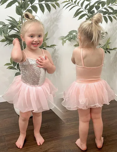Miniatura 9 de Zaclotre Leotardo de lentejuelas para niñas pequeñas, leotardos de ballet con correa brillante, vestido tutú, traje de bailarina, disfraz de baile