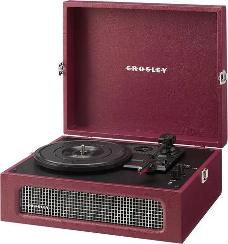 Miniatura 14 de Crosley CR8017B-BU Voyager - Tocadiscos portátil clásico de vinilo con Bluetooth de entrada/salida y altavoces integrados, color burdeos Borgoña