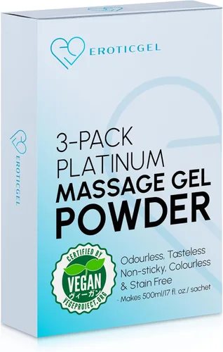 Miniatura 10 de Platinum Edition Japanese Nuru Massage Gel Powder Paquete de 2 sobres de viaje de 0.18 oz Fórmula simple · Mezclas personalizadas Hecho