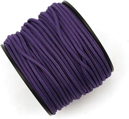 Miniatura 18 de Cuerda de nailon trenzada sólida de 1/8 pulgadas (3mm) de 164 pies, cordón paracord de 5 hebras, cuerda delgada para manualidades, multiusos