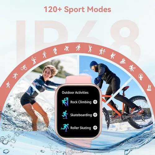 Miniatura 3 de Reloj inteligente para hombres y mujeres, rastreador de fitness HD de 1.85 pulgadas con llamadas Bluetooth, más de 120 modos deportivos, reloj
