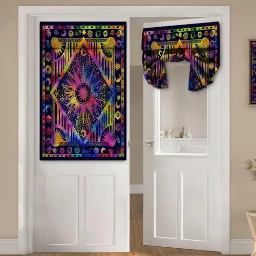 Miniatura 61 de Cortinas de puerta negras y rojas para ventanas de puerta, estampado de leopardo y cebra, cortinas de ventana para puerta de vidrio francesa