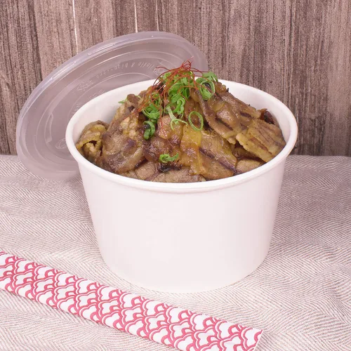 Miniatura 6 de Karat Tazones de sopa de papel para alimentos calientes y fríos, ideales para sopa, fideos, pasta y aperitivos, color blanco (C-KDP28W)