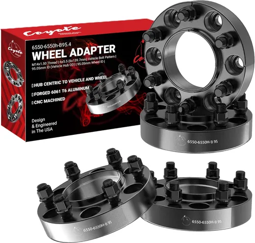 Miniatura 31 de Wheel Accessories Parts 4 adaptadores de espaciadores de rueda centrados en buje de 6 x 5.5, 0.236 x 5.500 in, 1.25 pulgadas de grosor, 3.063 in