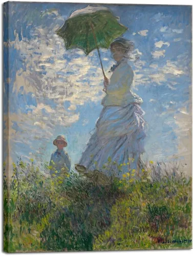 Miniatura 10 de Wieco Art Mujer con un parasol Madame Monet y su hijo Impresiones en lienzo Arte de pared de Claude Monet famosas pinturas al óleo clásicas