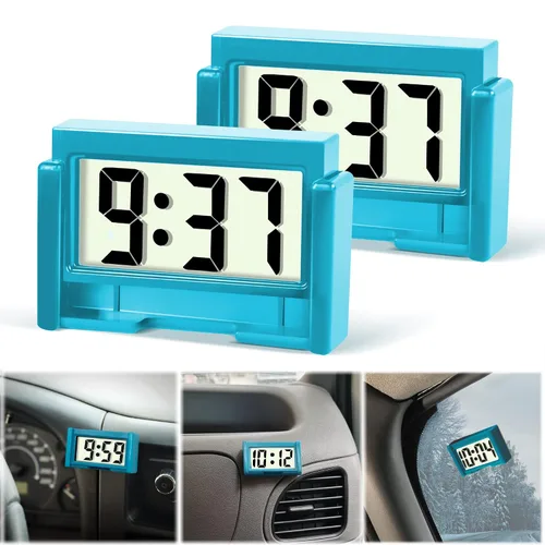 Miniatura 11 de Betus Reloj digital para tablero de instrumentos de automóvil, reloj adhesivo para vehículos con pantalla jumbo de hora y día