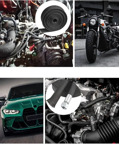 Miniatura 6 de Protector Térmico de Alambre Automotriz Funda Protectora Térmica Protector Térmico para Línea de Combustible Cubierta Protectora de Manguera Auto