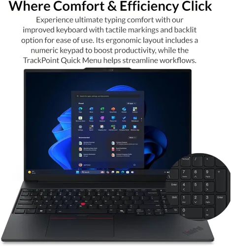 Miniatura 3 de Lenovo ThinkPad E16 Gen 3 Business Laptop Computer, Intel Ultra 7 255H (2026 Edition), 16GB DDR5 & 1TB SSD, Long Battery Life, AI-Ready, Fingerprint