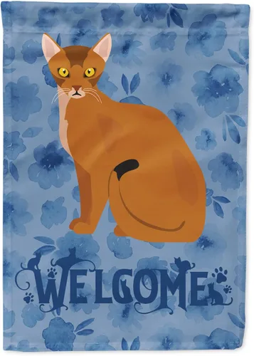 Miniatura 23 de Caroline's Treasures CK5047CHF Ojos Azules - Bandera de bienvenida con diseño de gato para casa de porche, grande, para colgar en la pared