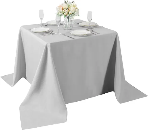 Miniatura 86 de Cupuamon - Mantel rectangular de 60 x 84 pulgadas, tela de poliéster lavable para decoración de bodas, fiestas, cenas y banquetes
