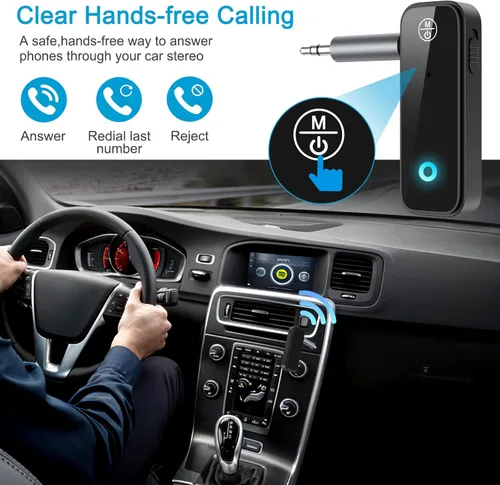 Miniatura 3 de Adaptador Bluetooth AUX 5.4 para automóvil, transmisor Bluetooth 2 en 1 receptor para auriculares de TV, altavoz estéreo para el hogar, llamadas