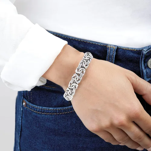 Miniatura 6 de Ross-Simons Italian Sterling Silver Textured and Polished Byzantine Bracelet