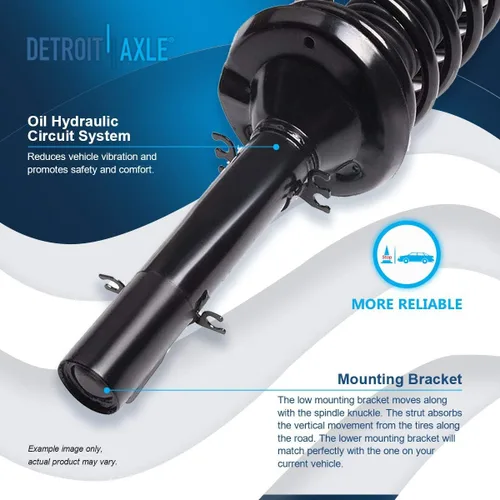 Miniatura 5 de Detroit Axle - Amortiguadores para Volkswagen Beetle 1998-2010 Golf 99-05 Jetta 1999-2006 Jetta Complete 2 puntales delanteros con muelle helicoidal
