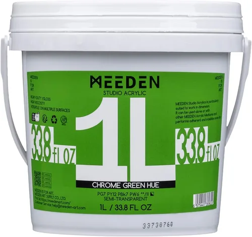 Miniatura 11 de MEEDEN Pintura acrílica blanca de titanio: 1 l/33.8 oz pinturas acrílicas brillantes de cuerpo pesado - Pintura blanca gruesa para lienzo, Blanco