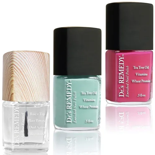 Miniatura 12 de Dr's Remedy - Kit de 3 esmaltes de uñas, kit ANNIVERSARY, fortalecedor de uñas enriquecido natural, no tóxico y orgánico, BRAVE Berry/TOTAL esmalte